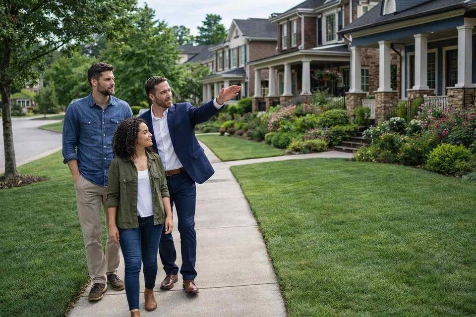 HOMEGROWN Hanover Team branding image featuring Hanover Township, NJ neighborhoods, parks, and residential streets.